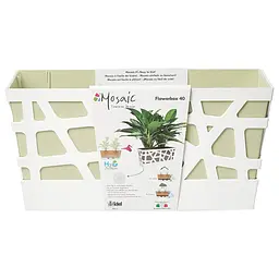Вазон Idel Flowerbox, 40 см, фісташковий з білим (730041) - мініатюра 3