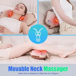 Масажний мат Shiatsu з підігрівом для всього тіла, складаний, з масажем шиї - мініатюра 5