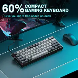 Ігрова магнітна дротова клавіатура AULA WIN60 HE PRО / 60% / Hall Effect / Rapid Trigger / Semantic Magnetic Switch / Grey - мініатюра 3