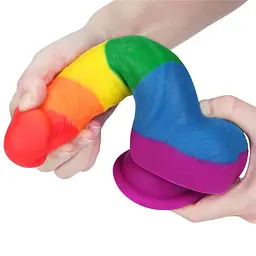 Фалоімітатор LoveToy Prider Dildo 8" 20.5 см райдужний - мініатюра 7