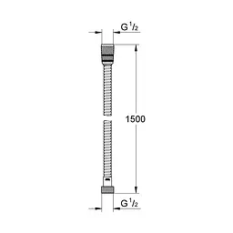 Шланг для душу Grohe VitalioFlex Long-Life TwistStop 1500 мм 22101000, Хром - мініатюра 2
