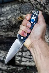 Ніж складаний туристичний Ruike Fang P105-K, (9.2 см) 14C28N / G10 сірий - мініатюра 13