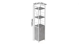 Етажерка 3/34 Ferrum-decor Серії Конект із тумбою 144x34x28 Білий ДСП Бетон (FRD-104434) - мініатюра 3