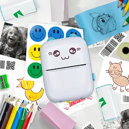Портативний принтер JETIX Mini printer Blue із набором термопаперу в комплекті - мініатюра 5