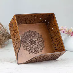 Дерев'яна серветниця VANZA SPLASH walnut - S (14 см) - мініатюра 3