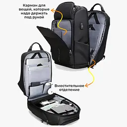 Рюкзак міський Mark Ryden 7080D 17.3" USB 31 л чорний (16247) - мініатюра 7