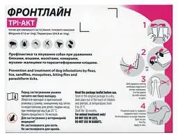 Краплі Boehringer Ingelheim Frontline Tri-Act від бліх та кліщів для собак, 5-10 кг, 3 піпетки + Плед для пікніка Frontline, темно-синій - мініатюра 4