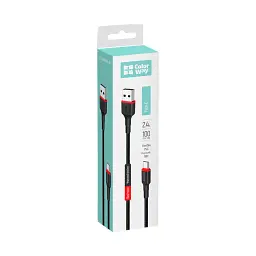 Дата кабель USB 2.0 AM to USB-C 1.0m 2.4А black ColorWay (CW-CBUC064-BK) - мініатюра 6