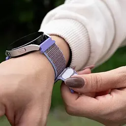 Ремінець нейлоновий на липучці BeWatch для Samsung Galaxy Watch 4/5/6 Бузковий (1011332.4UW) - мініатюра 3