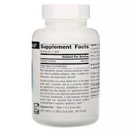 Амінокислота Source Naturals N-Аcetyl Cysteine 600 mg, 30 таблеток - мініатюра 2