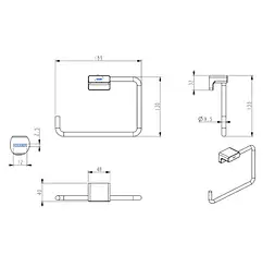 Тримач для паперових рушників Koer AS-0108-05 півкільце, чорний (KR6178)