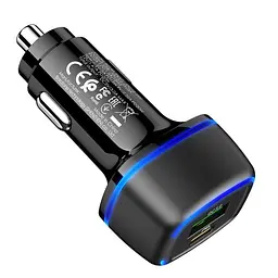Автомобільний зарядний пристрій BOROFONE BZ14A Mercury PD20W+QC3.0 2USB/3A+ Cable Type-C to Type-C чорний