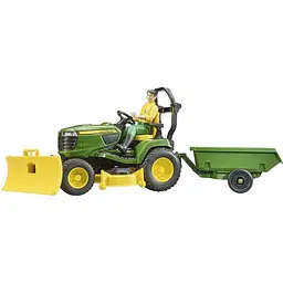 Уцінка.  Іграшкова машинка Bruder Садовий трактор John Deere з причепом та фігуркою садівника 1:16 (62104) 