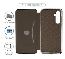 Чехол-книжка для Samsung Galaxy A16 4G (A165), G-Case, черный, кожаный чехол-книжка из экокожи (PU) и TPU, с магнитом, с подставкой и вместительным кардхолдером, противоударный, защита всего корпуса, ArmorStandart (ARM80129) - мініатюра 3