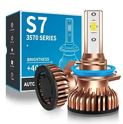 LED лампи автомобільні S7 Mini H3 55W (9600lm 6000K +400% IP67 DC9-24V)