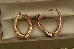 Сережки Xuping Jewelry дужки 2.5 см золотисті - мініатюра 2