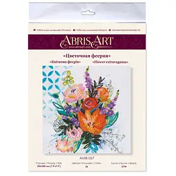 Набір-міді для вишивання бісером Abris Art Квіткова феєрія AMB-067 20х20 см - мініатюра 6