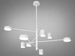 Люстра LED Diasha D302-8WH 40W, 4100K, біла, 8 ламп, для коридору, вітальні, спальні, світлодіодна, IP20, 95 см