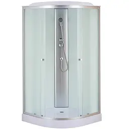 Душовий бокс без гідромасажу Mixxus Strong SB02-90x90x215-FB Satin з низьким піддоном MI6886, Хром матовый, матовий, хром матовий