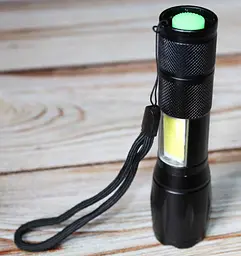 Кишеньковий ручний акумуляторний ліхтар WD RB-234 із зумом T6+COB 18650 Micro-USB zoom Чорний - мініатюра 2