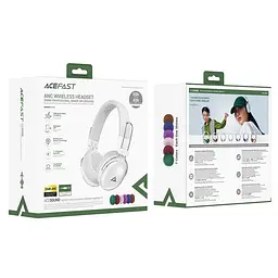 Бездротові накладні навушники Acefast H7 active noise reduction wireless headset Pearl white (6974316283560) - мініатюра 2