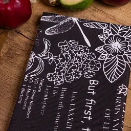 Рушник MirSon №216 Black flowers 90х45 см (2200006739074) - мініатюра 2