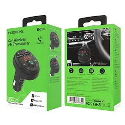 Автомобільний FM модулятор (трансмітер) Borofone Music Joy 2xUSB Bluetooth (BC26B) - мініатюра 4