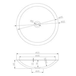 Раковина Volle Solid surface 52x52 13-40-856, Білий - мініатюра 2