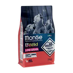 Сухий корм для собак Monge Dog Bwild Low Grain Puppy&Junior оленина 2.5 кг (8009470011853)