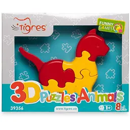 Іграшка розвиваюча 3D пазли Tigres Тваринки 8 елементів 1 шт. (39356) - мініатюра 2