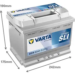 Акумулятор Varta Dynamic SLI 12В 60Аг 540А (EN) R+ (560408054) - мініатюра 2