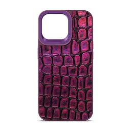 Кожаный чехол для Apple iPhone 14 Pro Max, Harder Kaiju Skin, фиолетовый, термополиуретан ТПУ + экокожа с эффектом текстуры монстра, панель, защита корпуса, противоударный, микрофибра, рамка вокруг камеры, защита всего корпуса, (ARM76866)