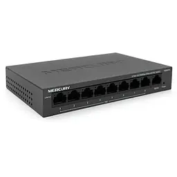 Комутатор POE Mercury MS09CPS з 8 портами POE + 1 порт UP-Link 100Мбіт, БП в комплекті, Q18