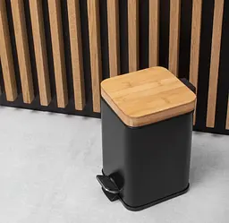 Кошик для сміття Yoka Sido Black Bamboo 3л. для ванної кімнати CH.SIDO-BLK, Чорний матовий - мініатюра 2