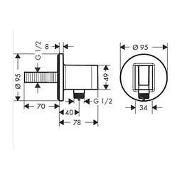 Шланговое під'єднання Hansgrohe Fixfit Porter S 26487000, Хром - мініатюра 2