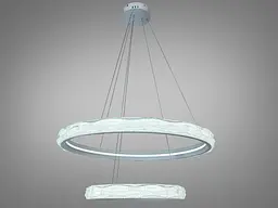Підвісна LED-люстра в спальню Diasha 583-800+500WH біла, 2 кільця, 200 Вт, 80 см, до 30 м2 - мініатюра 4