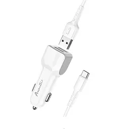 Автомобільний зарядний пристрій Avantis A910 Grand style (2USB/2.4A) + USB кабель Type-C- білий - мініатюра 2