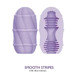 Мастурбатор яйце Pretty Love Smooth Stripes Cupid-X фіолетовий - мініатюра 3