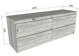 ТБ тумба Moreli ST-223 Ш1400/В530/Г400 Дуб сонома - мініатюра 3