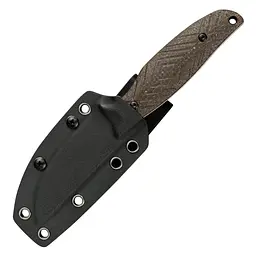 Ніж з чохлом туристичний SRM Fossa 605T-MW, (8.8 см) 14C28N / Micarta коричневий - мініатюра 6
