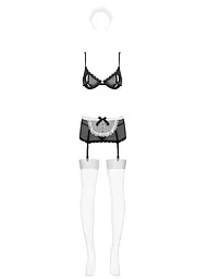 Костюм покоївки Obsessive Maidme S/M чорний - мініатюра 6