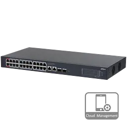 24-портовий гігабітний керований PoE комутатор DH-CS4228-24GT-240 з 24 портами POE 1000Мбіт + 2/UP-Link 1000Мбіт + 2/SFP 1000Мбіт, 440x220x44 мм
