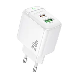 Мережевий зарядний пристрій Borofone BAS44A Potential PD20W+QC3. 0 charger(EU) білий - мініатюра 3