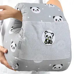 Подушка для годування Papaella Mini Панда, 28х30 см, сірий (8-31999) - мініатюра 10