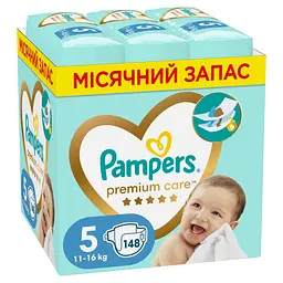 Підгузки Pampers Premium Care 5 (11-16 кг), 148 шт.