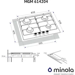 Варильна поверхня Minola MGM 614204 газова - мініатюра 9