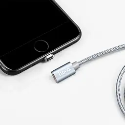 USB Cable Hoco U40A Magnetic Adsorption Lightning Grey 1.2m - мініатюра 9