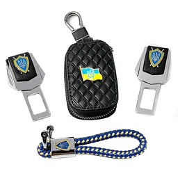 Набір автомобіліста Patriot заглушки ременя безпеки з логотипом / брелок і чохол для ключів ромб