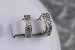 Сережки Xuping Jewelry кільця бортики кульки 1.4 см сріблясті - мініатюра 2