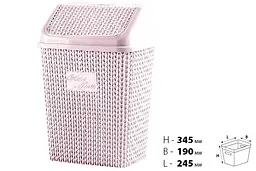 Кошик для сміття Violet House 0026 Віолетта Powder, 10 л, пудровий (0026 Віолетта POWDER с/к 10 л) - мініатюра 2
